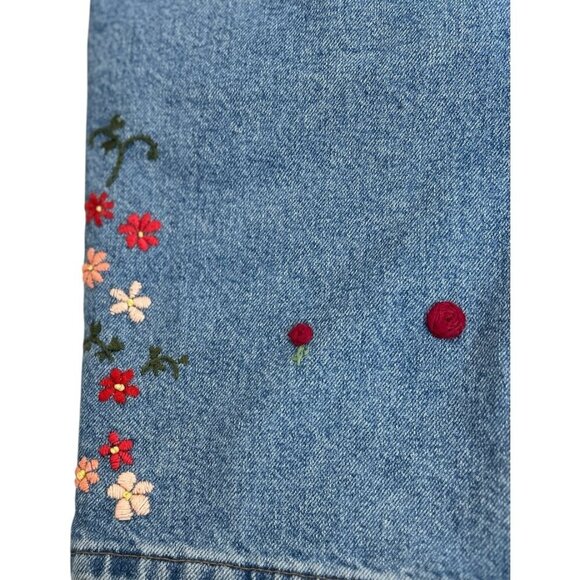 Empyre Floral Embroidered Women's Size 30 Blue Jean Shorts Colorful Coquette - Picture 2 of 13